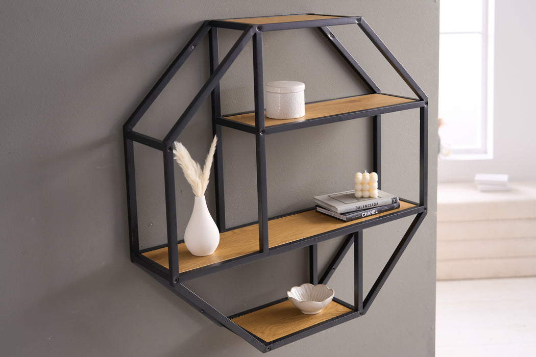 Wandregal Sleek Line 75cm Wildeiche schwarz