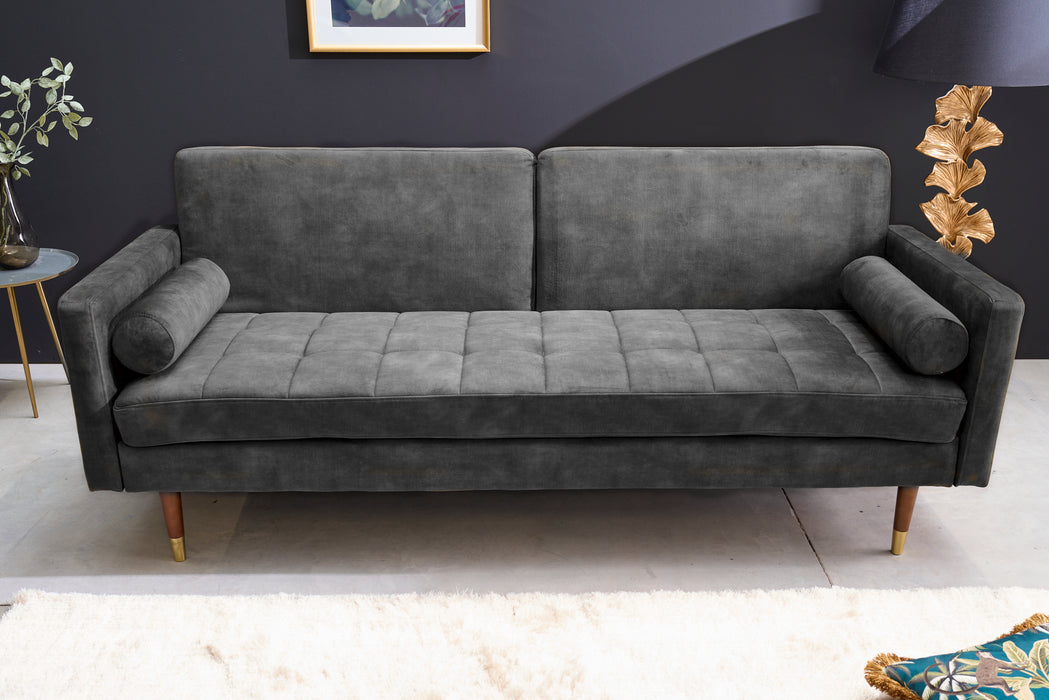 Schlafsofa Fashion 195cm grau Microvelour