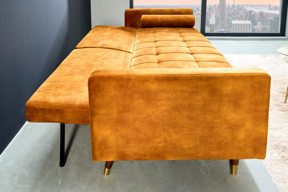 Schlafsofa Fashion 195cm senfgelb Microvelour