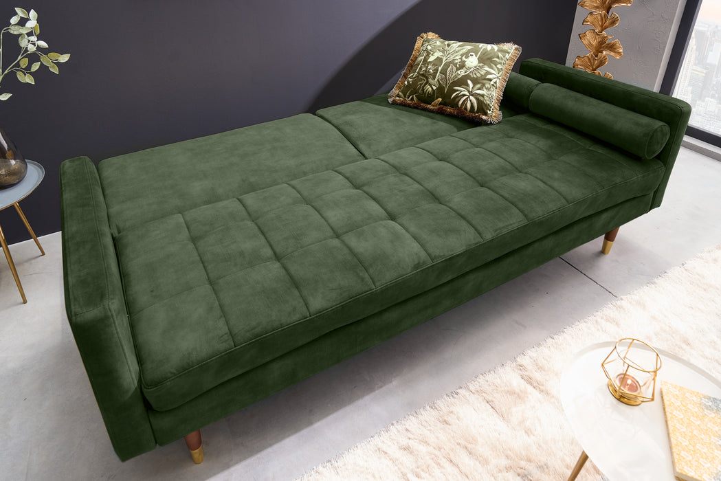 Schlafsofa Fashion 195cm grün Microvelour
