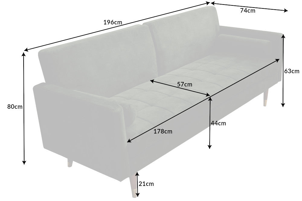 Schlafsofa Fashion 195cm grün Microvelour