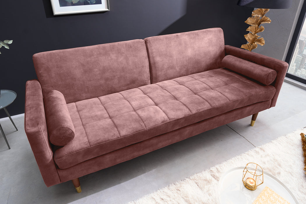 Schlafsofa Fashion 195cm altrosa Microvelour