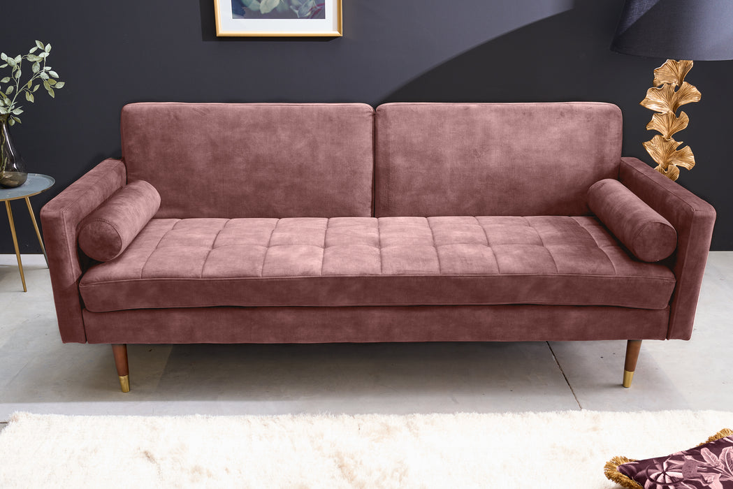 Schlafsofa Fashion 195cm altrosa Microvelour