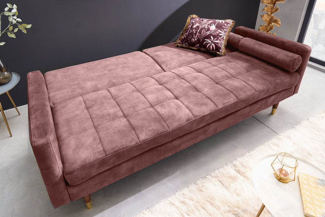 Schlafsofa Fashion 195cm altrosa Microvelour