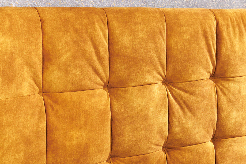 Bett Miami 160x200cm senfgelb Samt
