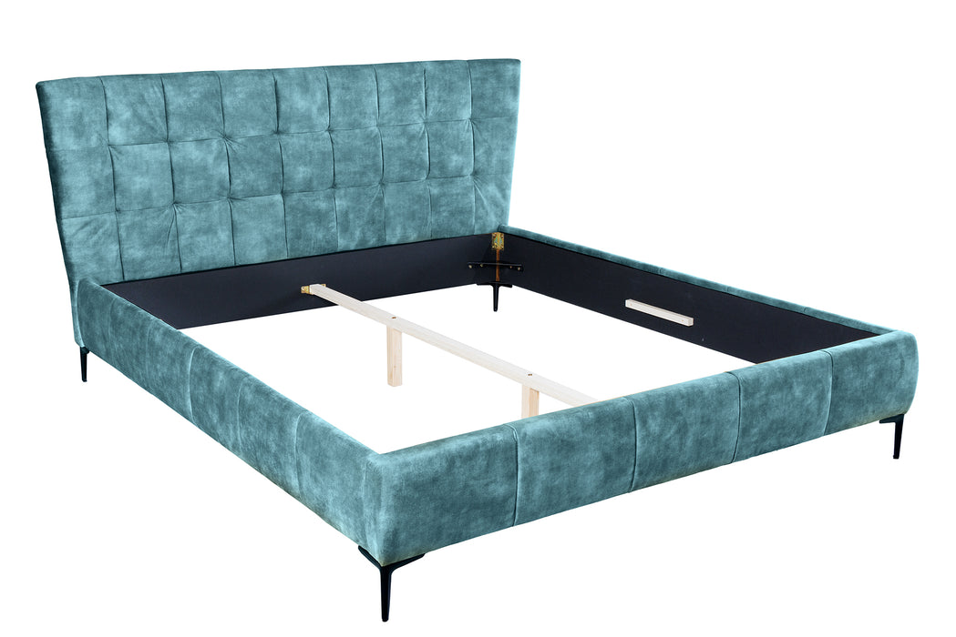 Bett Miami 180x200cm petrol Samt