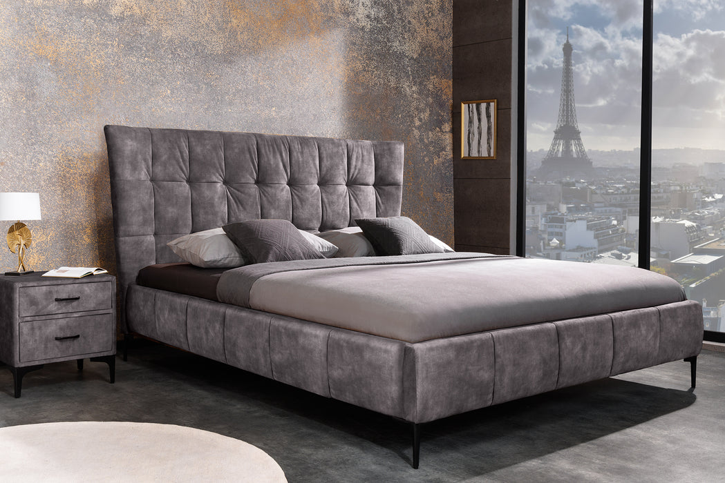 Bett Miami 180x200cm dunkelgrau Samt