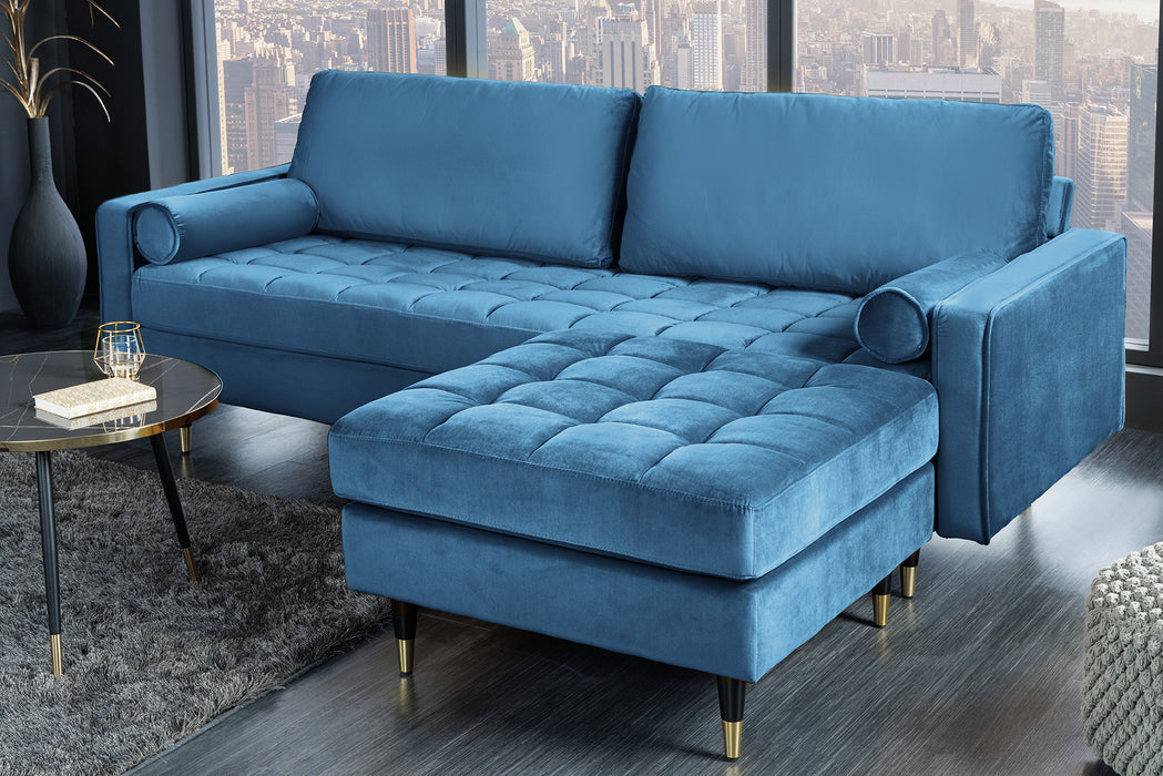 Hocker Plush Velvet 80cm aqua Samt