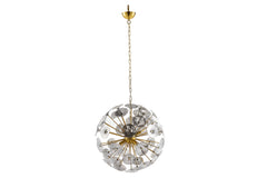 Hängeleuchte Blüten gold Glas transparent Lichtspiel