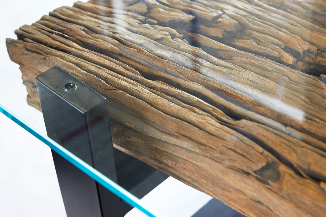 Couchtisch Barcelona 130cm Teakholz Glas
