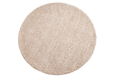 Teppich Wolle 150cm rund beige Handarbeit