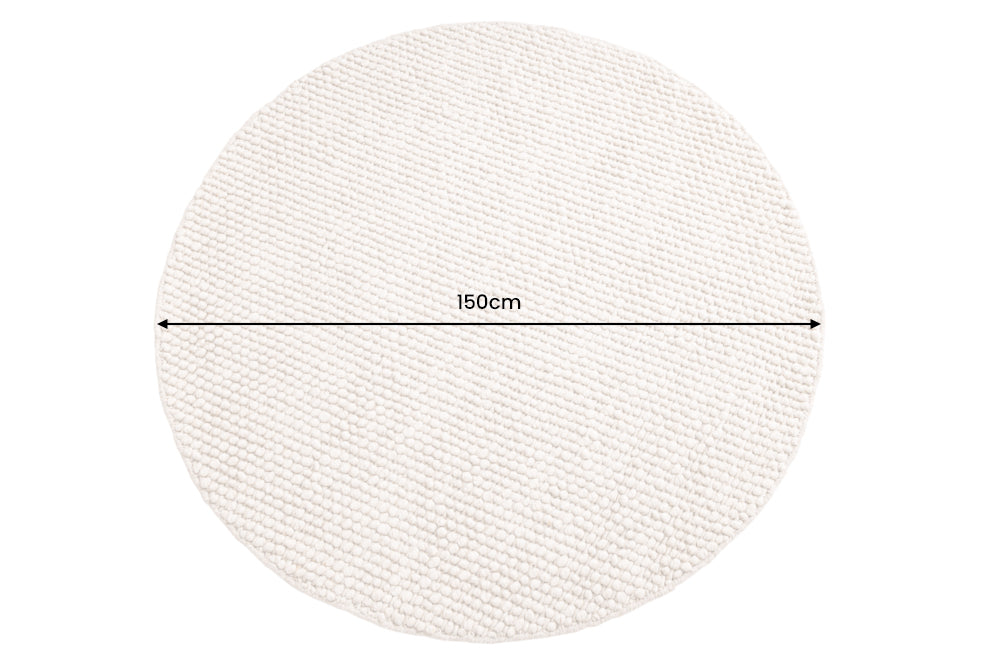 Teppich Wolle 150cm rund beige