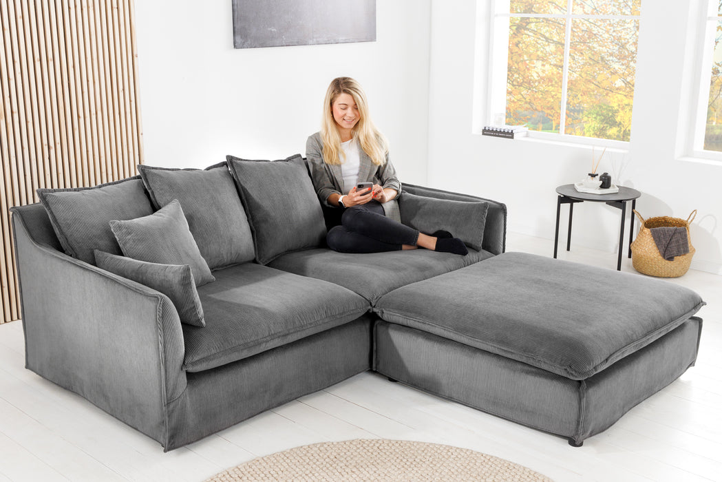 Sofa Clouds 200cm Grau Cord