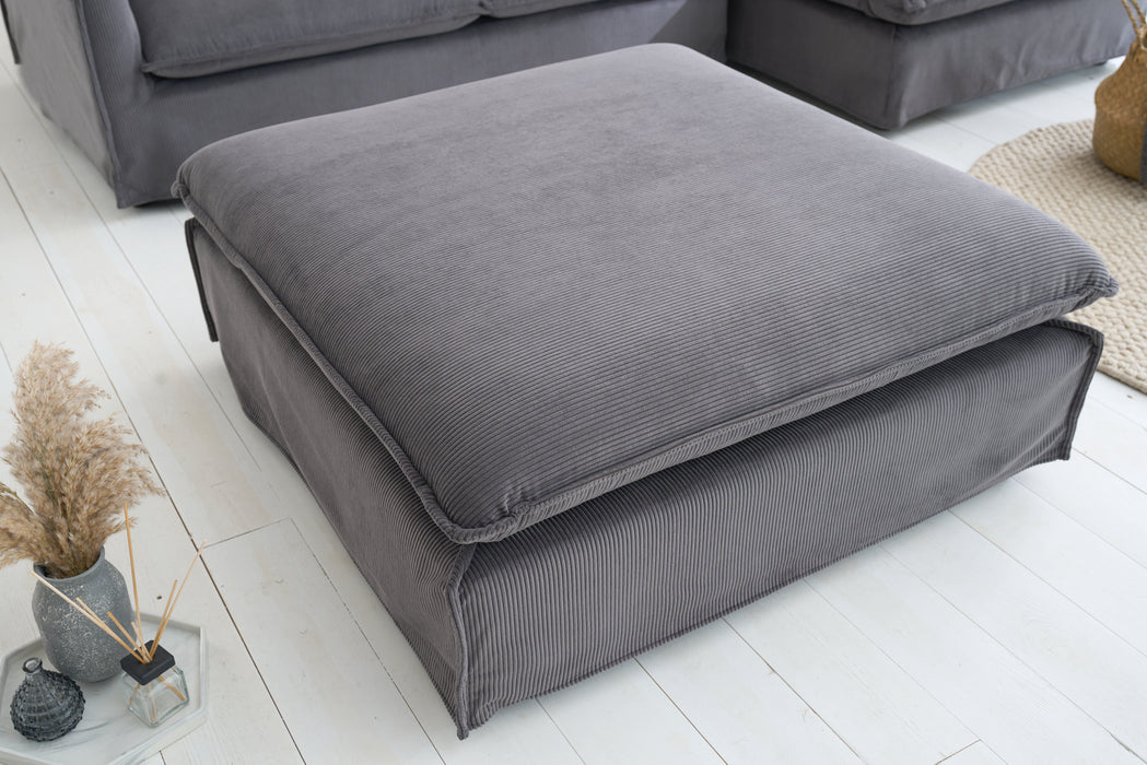 Hocker Clouds 100cm grau Cord