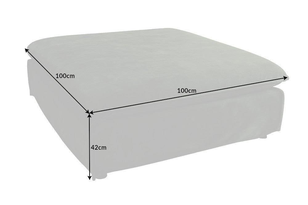 Hocker Clouds 100cm grau Cord