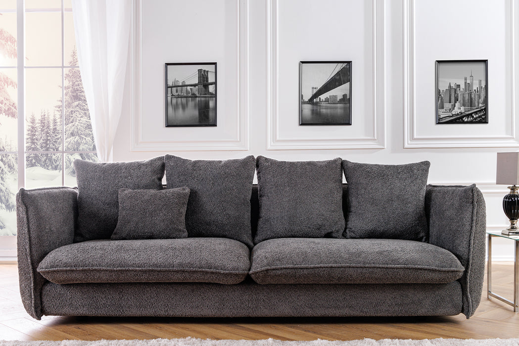 Sofa Cocon 225cm Teddystoff Grau