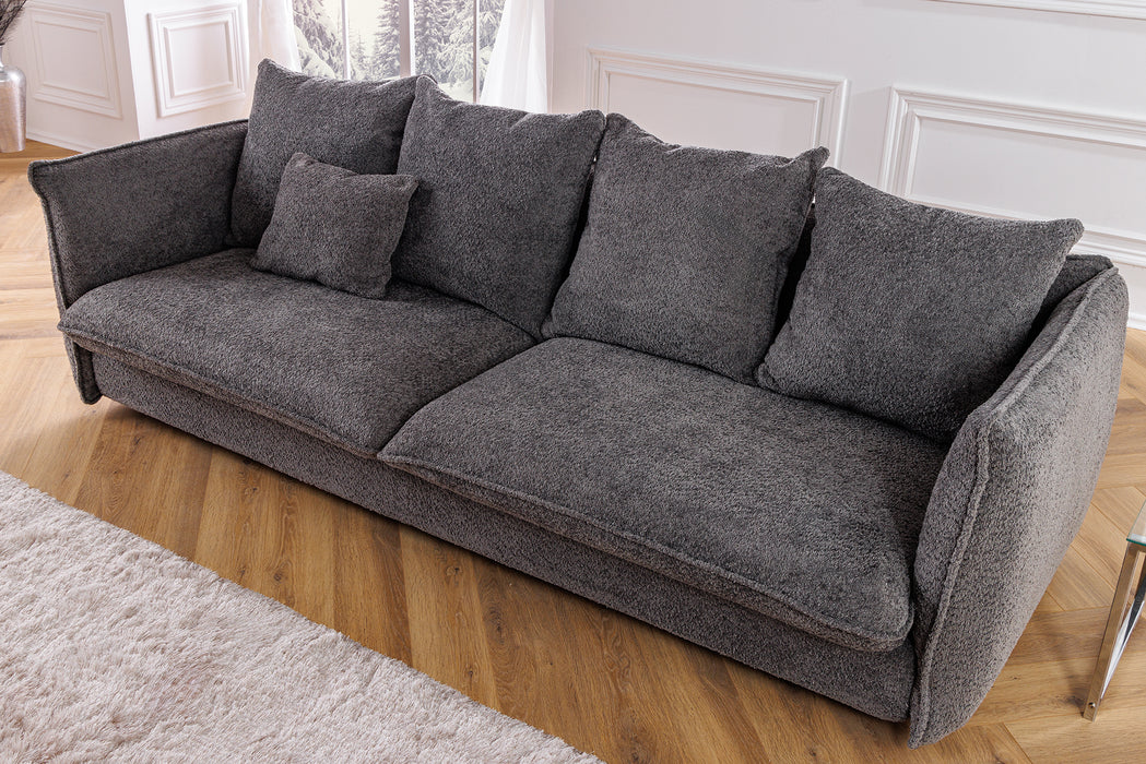 Sofa Cocon 225cm Teddystoff Grau