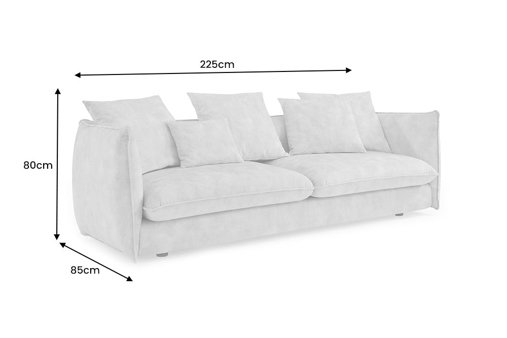 Sofa Cocon 225cm Teddystoff Grau