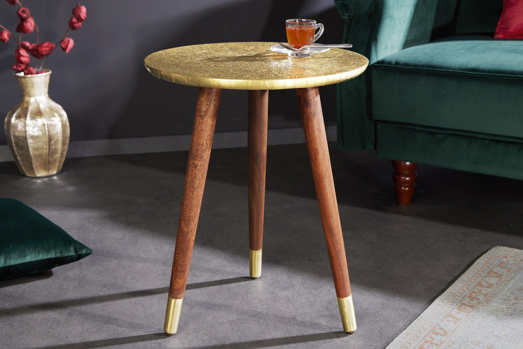 Beistelltisch Maya 50cm antik gold