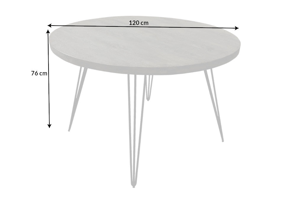 Esstisch Val Ferret 120cm Mango Grau