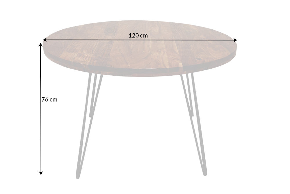 Esstisch Val Ferret 120cm Akazie Natur