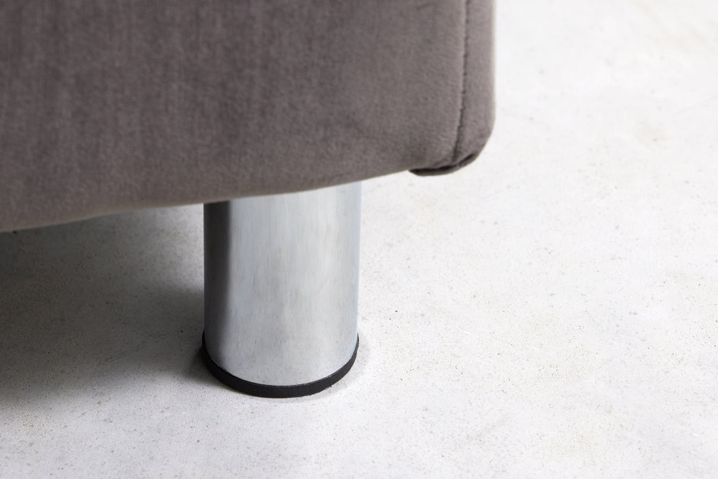 Ecksofa Dover silbergrau Samt inkl. Hocke