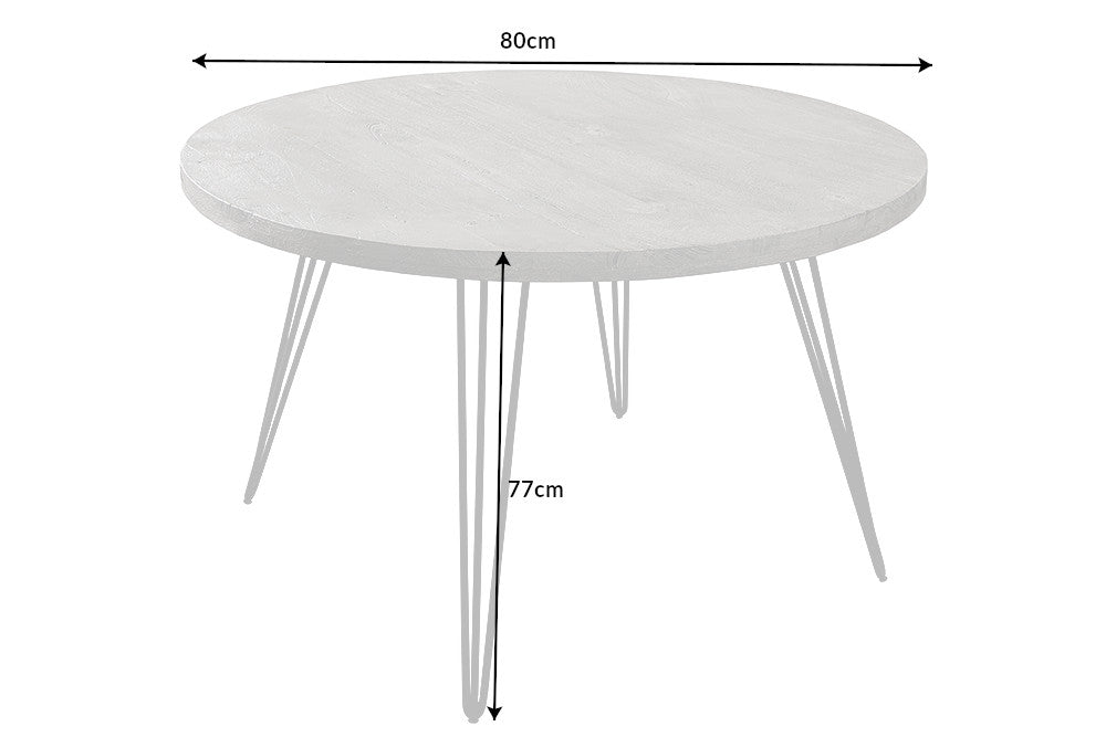 Esstisch Val Ferret 80cm Mango Grau