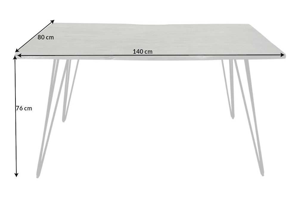 Esstisch Val Ferret 140cm Akazie Grau