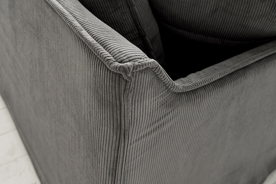 Eck-Sofa Clouds 255cm Cord grau