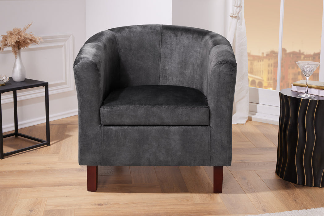 Sessel Fitzgerald Samt grau Armlehne