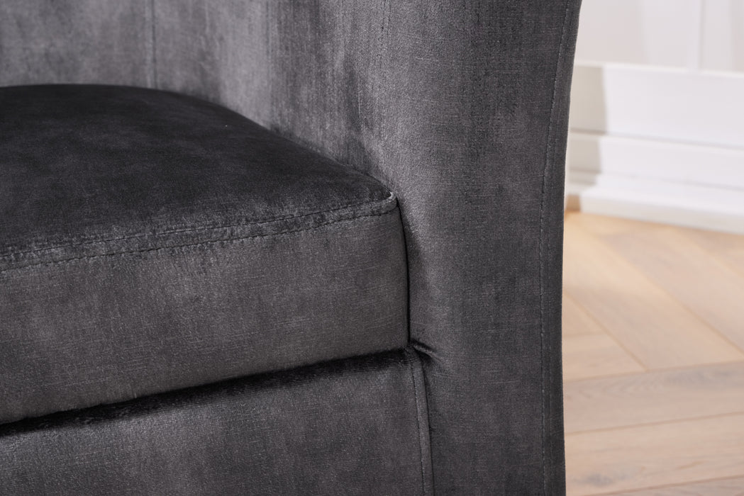 Sessel Fitzgerald Samt grau Armlehne