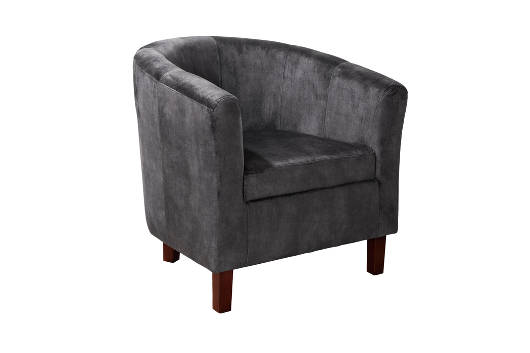 Sessel Fitzgerald Samt grau Armlehne