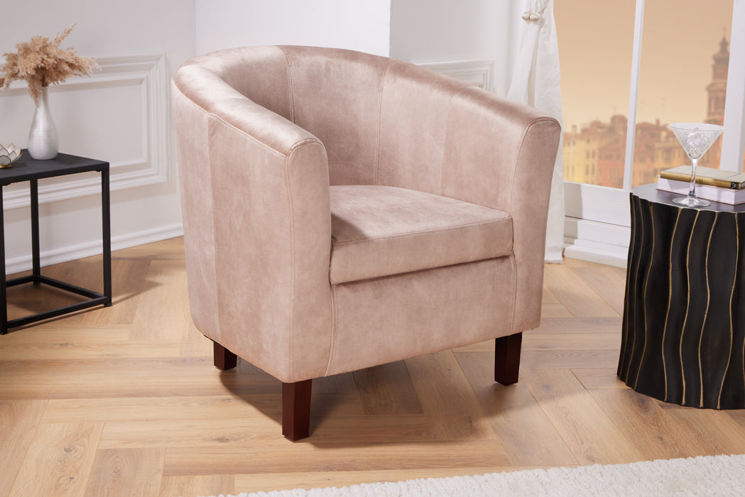 Sessel Fitzgerald Samt champagner greige