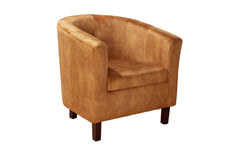 Sessel Fitzgerald Samt senfgelb Armlehne
