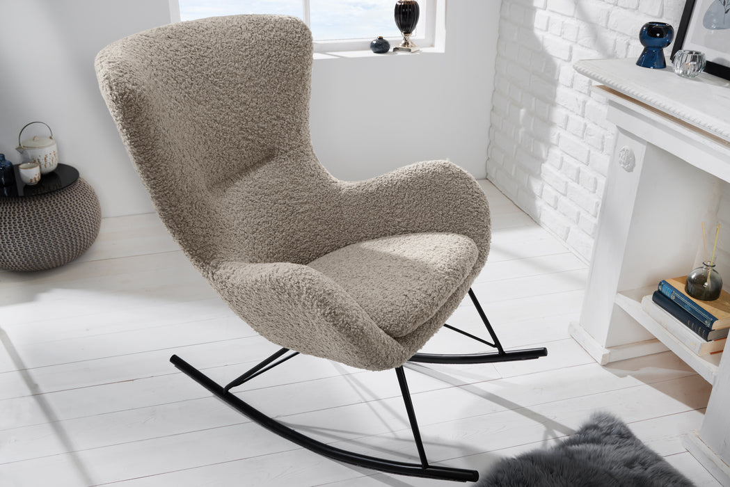 Schaukelstuhl Nordica Swing champagner greige Teddy