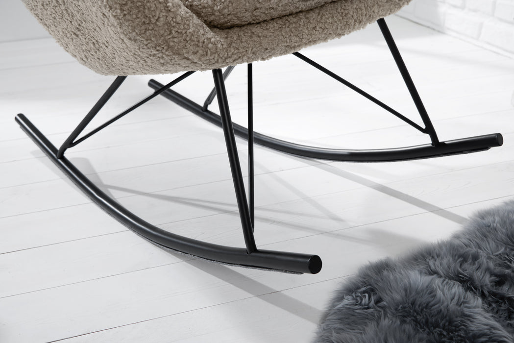 Schaukelstuhl Nordica Swing champagner greige Teddy