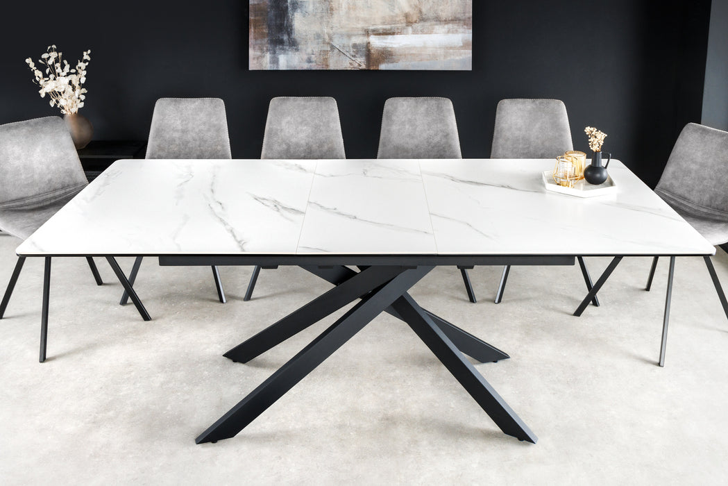Esstisch Alpen 160-200cm Keramik Weiß Marmor