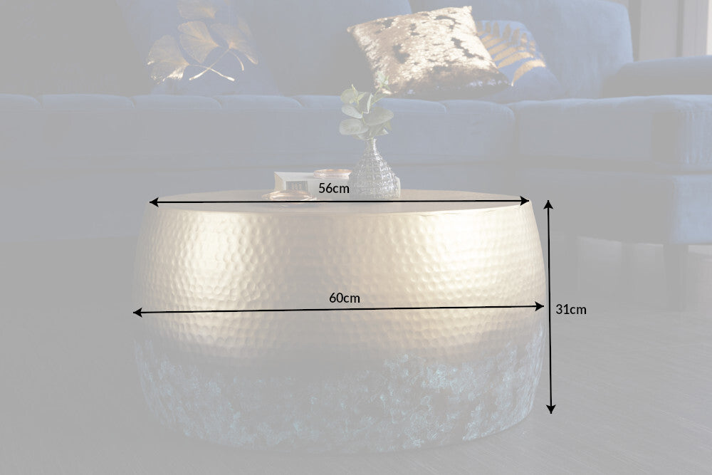 Couchtisch Eastward III 60cm gold mit Patina