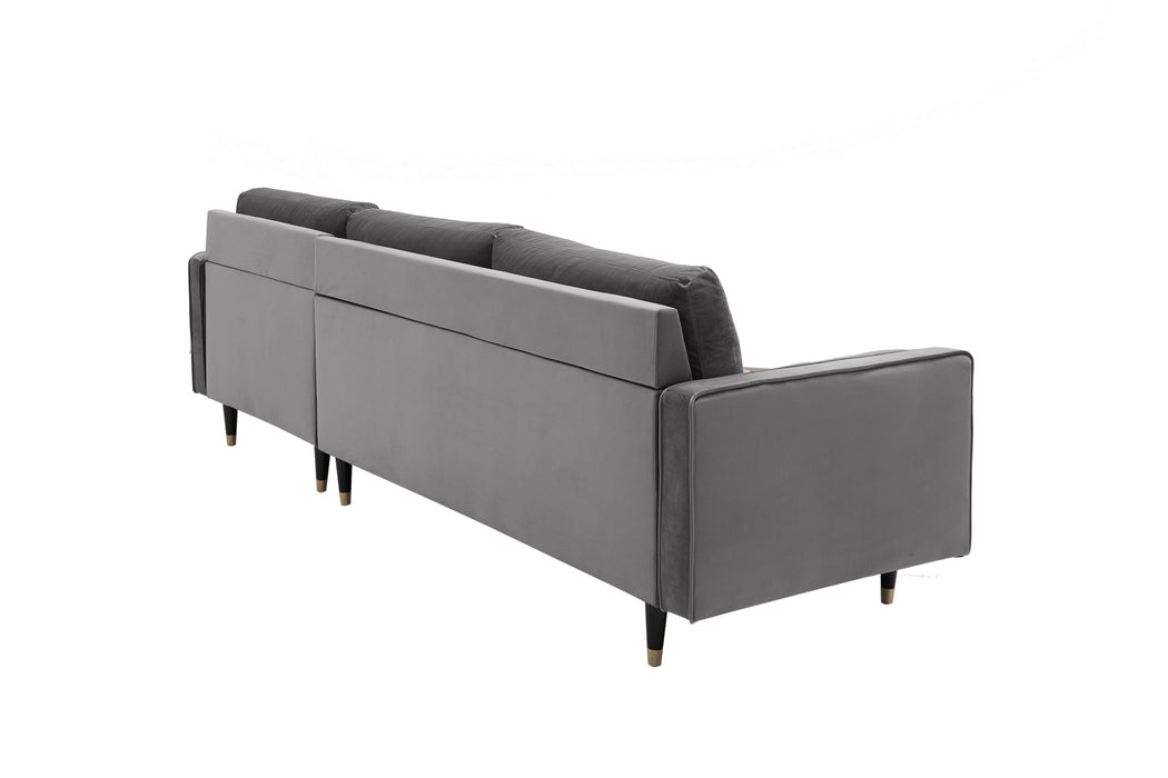 Ecksofa Plush Velvet II 260cm grau Samt