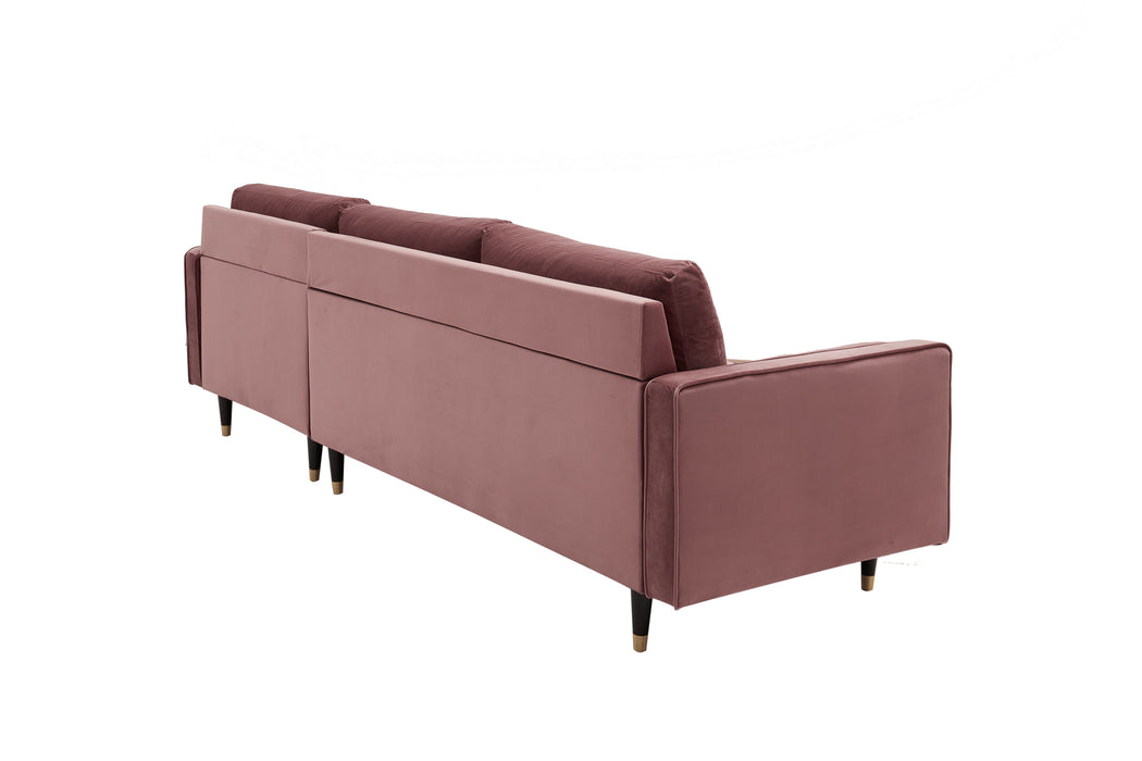 Ecksofa Plush Velvet II 260cm altrosa Samt