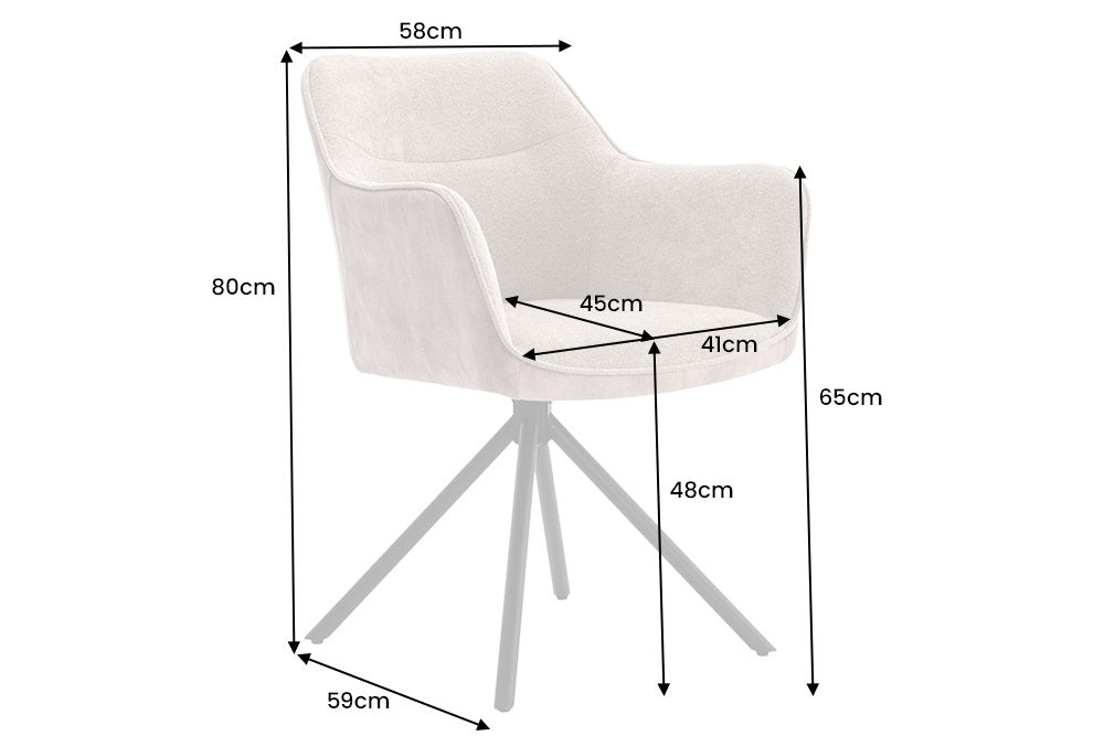 Design Stuhl Florence grau drehbar
