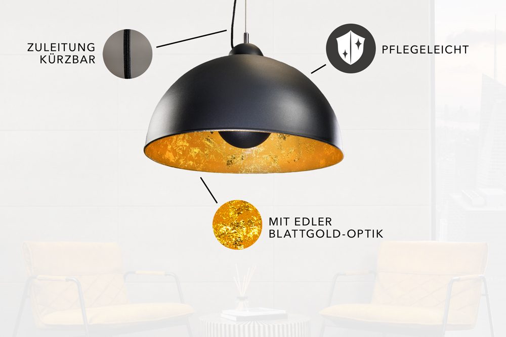 Hängeleuchte Cam Set - schwarz gold