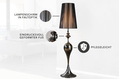 Stehleuchte Diana 160cm schwarz Nylonschirm Metallfuss