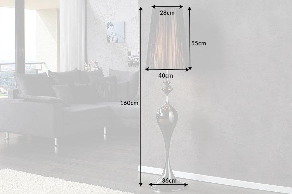 Stehleuchte Diana 160cm schwarz