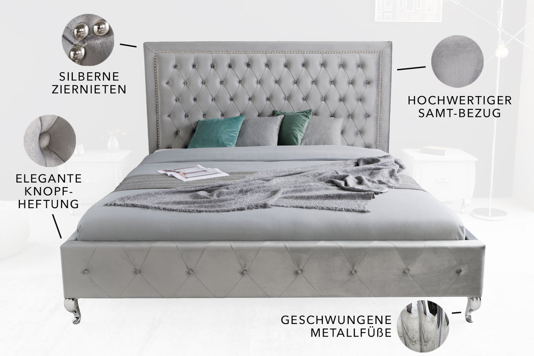 Bett Fantastica 180x200cm silbergrau