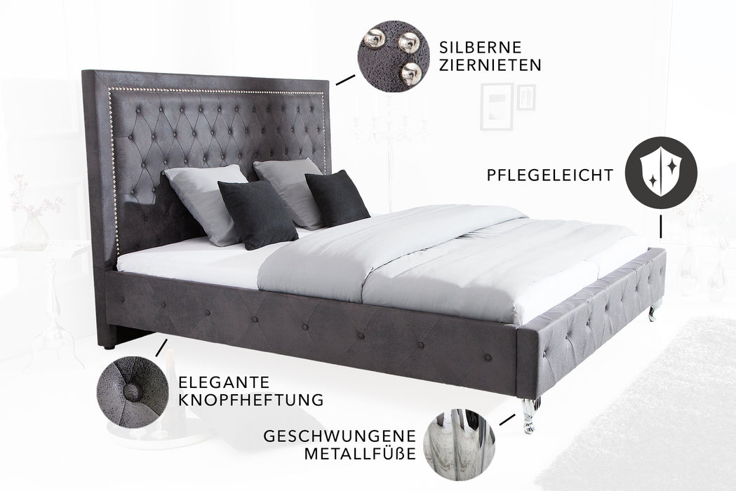 Bett Fantastica 180x200cm antik grau