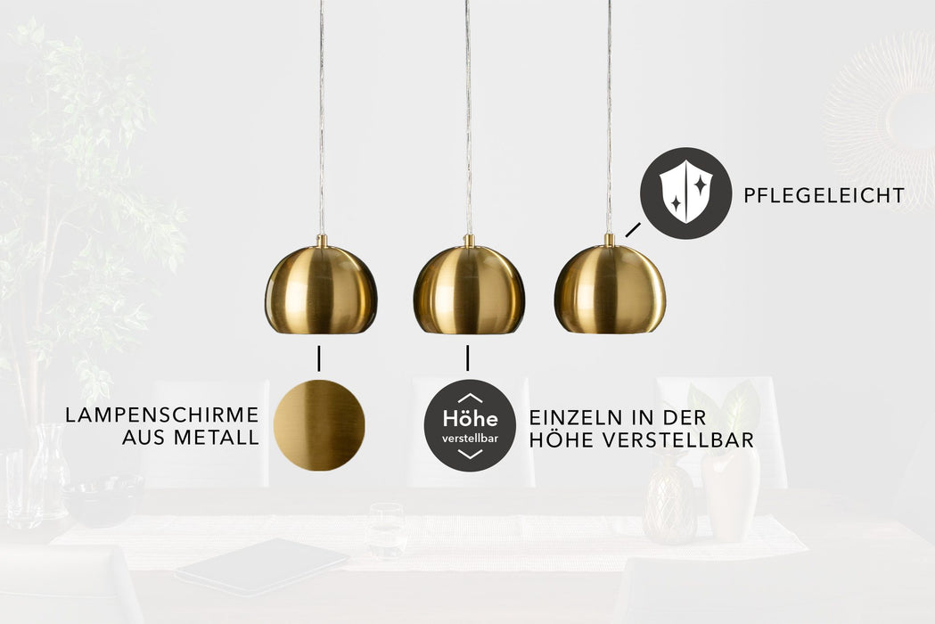 Hängeleuchte Goldball 3er