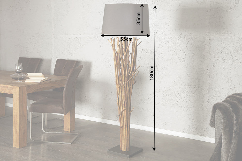 Stehleuchte aus Treibholz Bliss 175cm braun