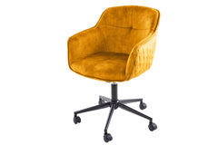 Bürostuhl Euphorie senfgelb Samt höhenverstellbar Retro