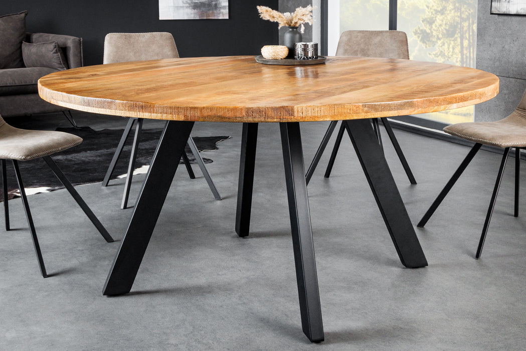 Esstisch Blacksmith 145cm Rund Natur Mango